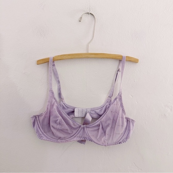 Savage x Fenty Lavender Purple Mesh Logo Bra Underwire - Picture 6 of 6